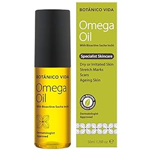 BOTANICO VIDA Omega Oil. 100% Natural + Clinical Results. Stretch marks, scars, dry skin. Absorbent organic body oil, 125ml