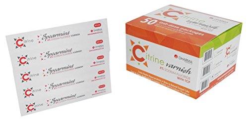 Citrine 56-00200 5% Sodium Fluoride Varnish, Spearmint Flavor, Clear (Pack of 50)