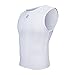 PALMFOX Mens Sleeveless Sports Undershirt Slimming Body Shaper Vest Shirt (Small, White)