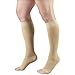 Truform Short Length 20-30 mmHg Compression Stockings for Men and Women, Reduced Length, Open Toe, Beige, Medium