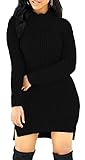 sexycherry Black Knit Pullover Sweater Dress for