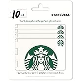 Starbucks Physical Gift Card | Multipack of 4 x $10 - $40