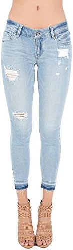 Eunina Kitty Low Rise Skinny Distressed Crop Jeans Shoegaze LT 0