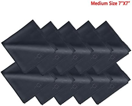 Microfiber Cleaning Cloths,7x7 Inch Wipers,forClean Eyeglass,Camera Lens,Smart Phone,Tablet,Laptop,Computer,TV,LCD Screen,Jewelry,and other Delicate Surface Cleaner;Individual Package (Medium-10pouch)