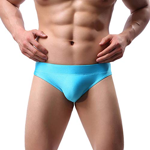 ANJUNIE Mens Thong G-String Underwear Shorts Underpants Soft Briefs Panties Comfort(Sky Blue,S)