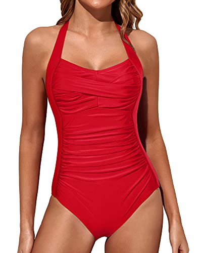 Tempt Me Women Red Tummy Control One Piece