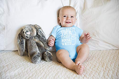 I'll Have Your Finest House White - Wine Lover - Funny Cute Infant Creeper, One-Piece Baby Bodysuit (Light Blue, Newborn)