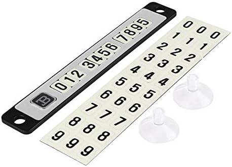 LIUYUNE,Car Luminous Magnetic Puzzle Temporary Phone Number Parking Card Stop Sign With Suckers(color:SILVER AND BLACK)