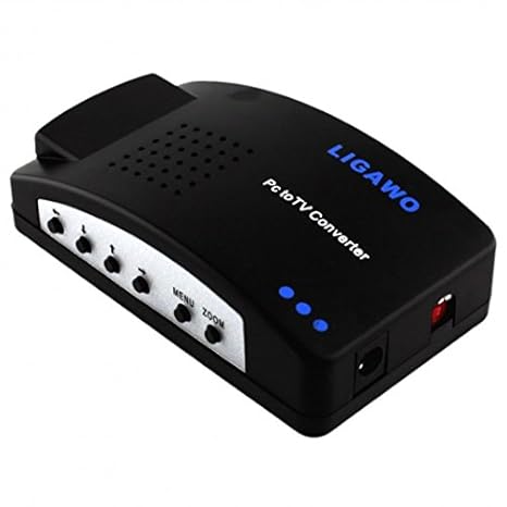 LIGAWO PC TV Konverter - NEU! - ganz einfach Pc/ Laptop mit Tv verbinden - mit Scart Adapter, Cinch Kabel, S-Video Kabel, VGA