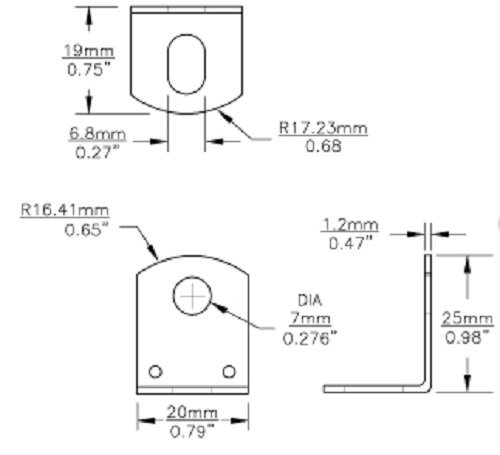 Mounting Bracket BR2 for turn signal flashers, L-Shaped