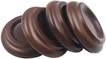Upright Piano Caster cups Solid Wood Piano Caster Cups- Non-Slip &amp; Anti-Noise EVA Foam Pad Set of 4 (Brown)