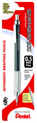 Pentel Graph Gear 500 Automatic Drafting Pencil, 0.5mm, Black Barrel, 1 Pack (P…