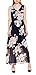 Chvity Women's Bohemian Floral Print Side Slit Long Maxi Dresses for Beach