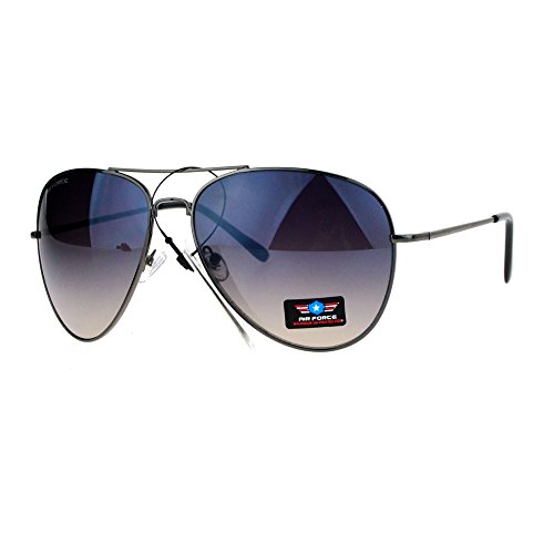 Airforce Mens Oversize Classic Officer Metal Rim Pilot Sunglasses Gunmetal Smoke