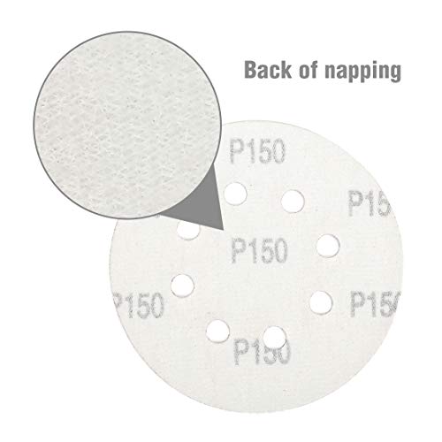 150-Piece 5-Inch Sanding Discs Set - 8-Hole Multi-Grit For Orbital Sanders
