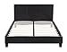 Divano Roma Furniture Classic Deluxe Bonded Leather Low Profile Platform Bed Frame with Paneled Headboard Design (Twin)