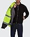 Reflective High Visibility Bomber Jacket: Outdoor Coat with Nylon Shell Teflon Coating & Removable Fleece Liner for Hunting & Construction - Large