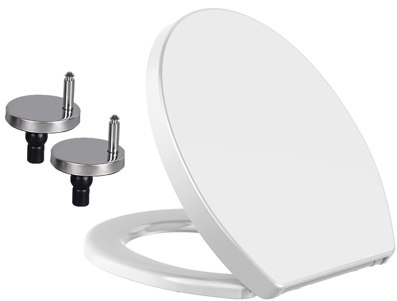 Soft Close Oval Toilet Seat Quick Release for Easy Cleaning Standard Size Loo Seat with Plastic Easy Installation Top Fixing and Adjustable Hinges