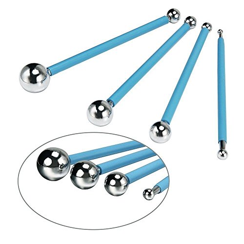 COMIART 4PCS Set Ball Sphere Stylus Clay Pottery Ceramics Doll Sculpting Modeling Tools