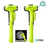 KOLTGOO Car Safety Hammer Emergency Escape Tool Life Saving Survival Kit 2 Pack Fluorescent Color Car Window Glass Breaker and Seat Belt Cutter