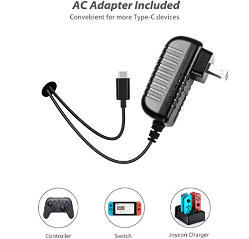 Charging Station for Switch, WeiCheng Switch Controller Charger Joy Con Charging Dock Stand Fast Charger Station for Nintendo Switch with LED Indicator Black