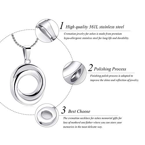 image for Imrsanl Circle of Life Urn Necklace Cremation Jewelry Ashes Holder for