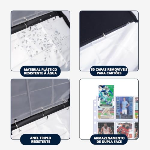 GODREAM Fichario para 900 Cartas, Album para Cartas com Ziper, Binder Cards com 9 Pocket e 50 Folhas Frente e Verso, Pasta para Cartas TGC, MTG, Presente Criativo para Menino e Menina