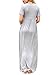 Dearlovers Women's Boat-Neck Solid Short-Sleeve Long Maxi Dress, Gray, X-Large