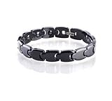Black Tungsten Magnetic Hematite Mens Bracelet 8