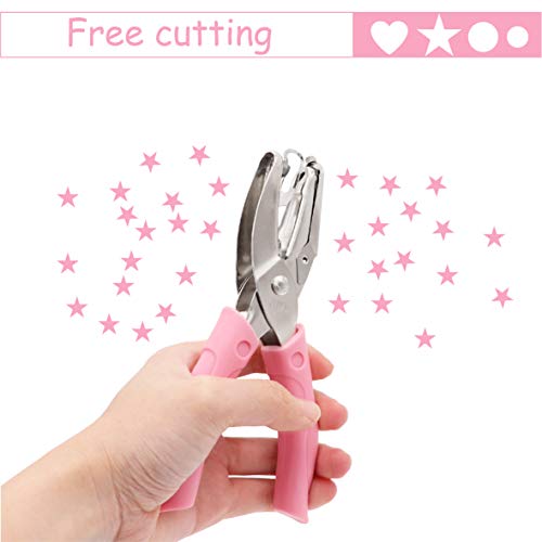 Taxutor 1/4 Inch Star Paper Hole Punch with Soft-Handled Punchers for Tags Clothing Ticket