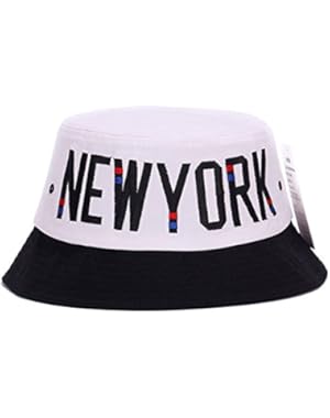 Unisex Cotton Wide Brim Newyork Embroidery Sun Protection Funky Outdoor Fishing Bucket Hat