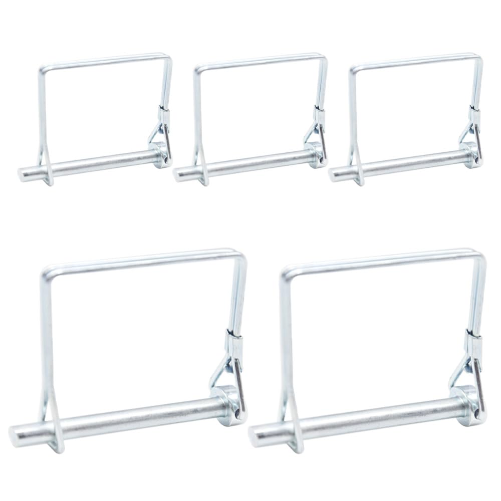 CEEYSEE 5Pcs Shaft Locking Pin 6mm Trailers Lock Hitch Lock Pin Zinc Plated Carbon Steel Round Loop Safety Wire Lock Pin Length 70mm for Farm Trailers Trolley Wagons Lawn Garden Towing(FX/6x70mm)