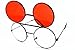 V137-vp Flip up Round Metal Sunglasses (Col Black-red, Mirrored)