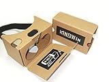 Google Cardboard kit V2 by kingwon 3D 2.0 VR Virtual Reality Glasses W Nose Padding Headset Adjustable Strap for 3.5 to 6 inches Smartphones - 2016 Rewarding Innovative black 3D video glasses-Yellow