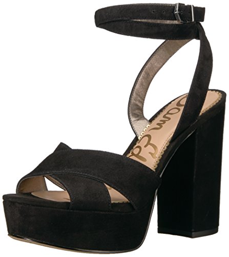 Sam edelman women s mara heeled sandal, black suede, 8.…
