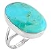 Turquoise Ring in Sterling Silver 925 & Genunie Turquoise Size 6 to 11 (11)
