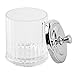 iDesign Alston Bathroom Vanity Canister Jar for Cotton Balls, Swabs, Cosmetic Pads - Clear/Chrome 3.5