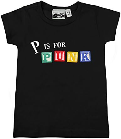 P is for Punk Alphabet Blocks Black Baby & Toddler T-Shirt