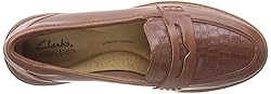 Clarks Women's Oxfords Loafer, Tan Leather, 38 EU