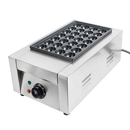 Electric Takoyaki Maker Pan, Commercial 28Pcs Japanese Octopus Fish Ball Maker Nonstick Grill Plate Cake Pancake Machine, 110V