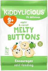 Kiddylicious Apple & Carrot Melty Buttons 4 x 5 Pack 20 Snacks for 9+ Months view 3