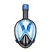 Octobermoon Original Second Gerneration 180°Full view Panoramic full face Snorkel Mask.with anti-fog anti-leak snorkeling Design,See More water world Larger Viewing Area (Black II, Large/Extra Large)