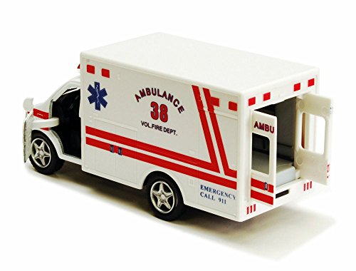 Rescue Team Ambulance, White - Kinsmart 5259D - 5" Diecast Model Toy Car