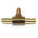 Interstate Pneumatics FBT44 1/4 Inch Brass Hose Barb Tee Manifold Fitting
