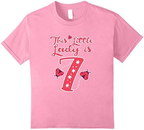 Kids This Little Lady Is 7 Ladybug Shirt 8 Pink