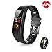 OUMAX Fitness Tracker T5, Color Touch Display, Activity Tracker and Auto Sleep Monitor, Call and Text Alert, Sport Modes for iOS & Android Devices-Blue