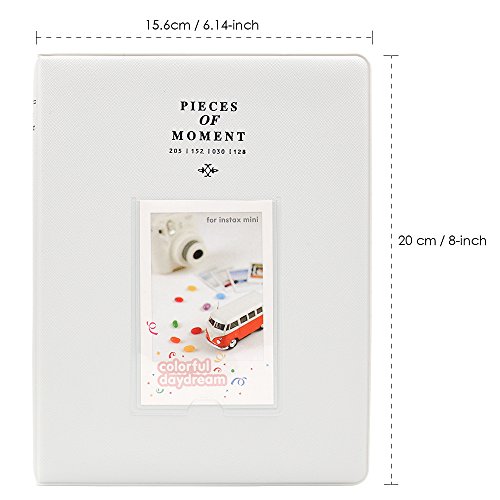 Ablus 128 Pockets Mini Photo Album for Fujifilm Instax Mini 7s 8 8+ 9 25 26 50s 70 90 Instant Camera & Name Card (Smokey White) - Thumbnail 2