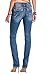 Miss Me Jeans Women's Garden View Floral Embroidered Medium Wash Straight Leg (28)