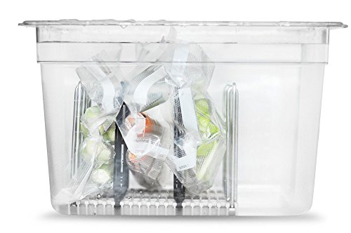 EVERIE Weight-Added Sous Vide Rack Divider for Sous Vide Even Heating, 5 Count Plastic Dividers and 2 Stainless Steel Sous Vide Weights, Black - Thumbnail 2