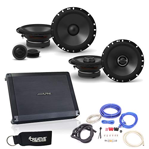 Alpine BBXF1200 Amplifier with Alpine SS65C Component, SS65 6.5" Coax Speakers and Wiring Kit